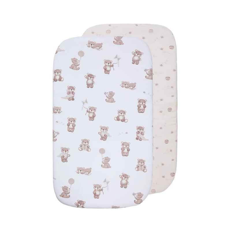Living Textiles 2-Pack Jersey Bedside Sleeper Fitted Sheet image number 1